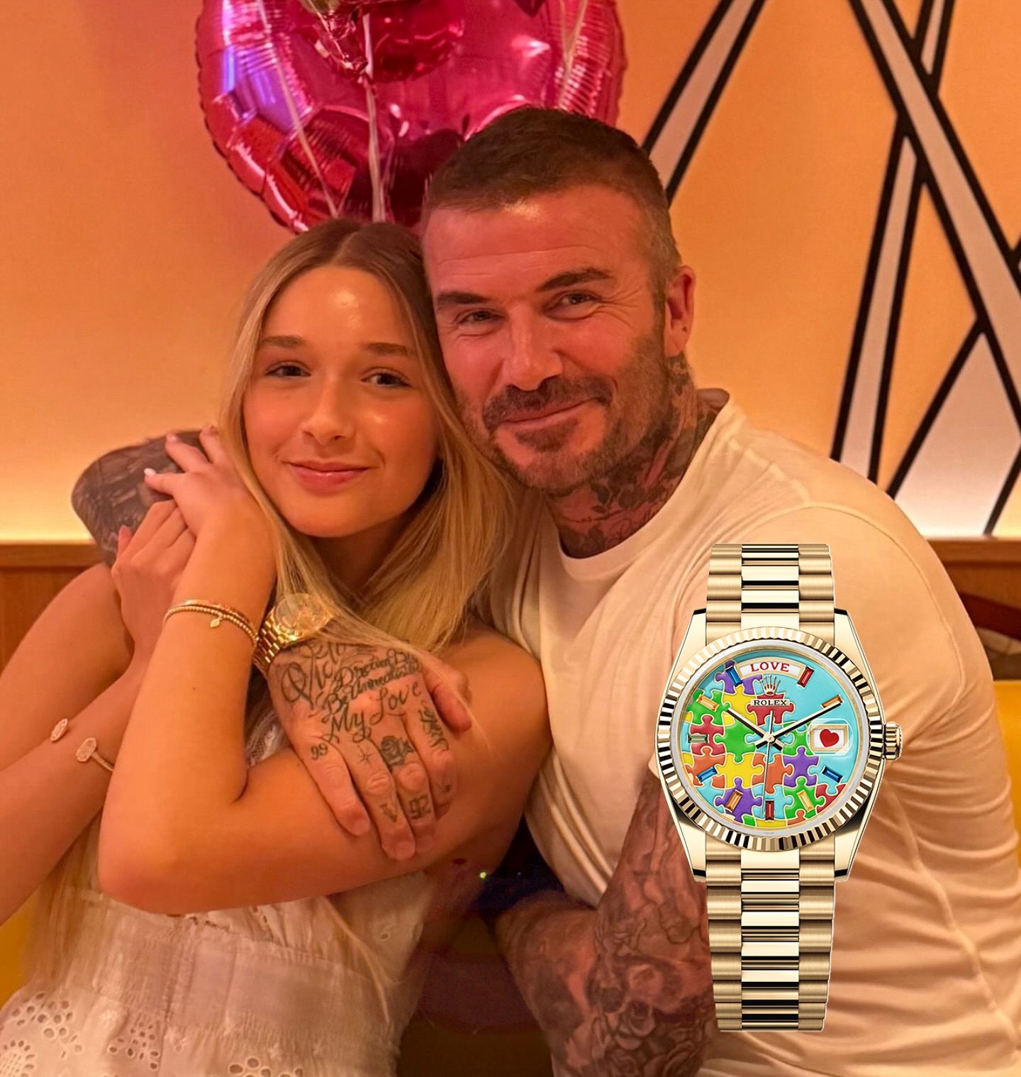 Дейвид Бекъм празнува рождения ден на дъщеря си Харпър с уникален Rolex. Дори отчужденият Бруклин Бекъм поздрави сестра си (Снимки)