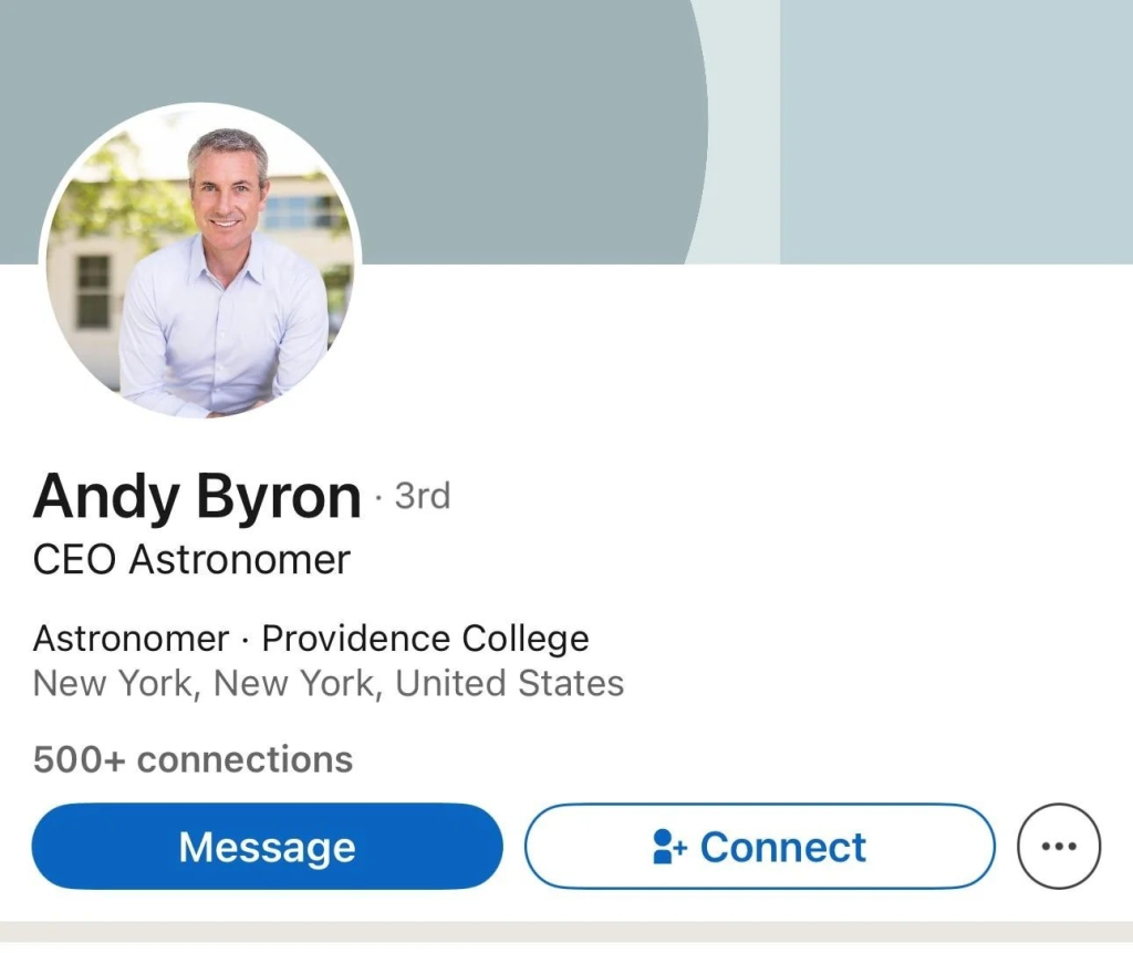 Анди Байрън, шефът на Astronomer в Linkedin